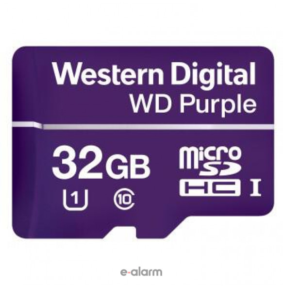 MICRO PURPLE 32GB Κάρτα μνήμης WD σειράς Purple κατάλληλη για κάμερες ΙΡ WESTERN-DIGITAL Κάρτες μνήμης 